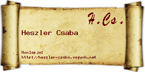 Heszler Csaba névjegykártya