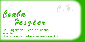 csaba heszler business card